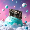 Black makeup brush storage roll, a portable roll-type storage bag specially designed for makeup brushes details Picture